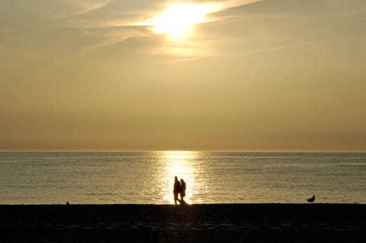 Sunset on the beach of Sylt,Germany