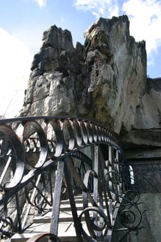 Bridge to the highest rock of the Externsteine in Lipperland