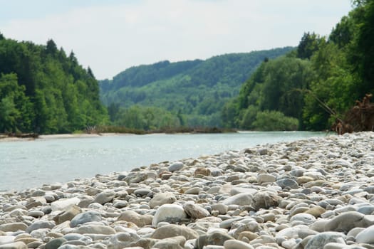 By the river
