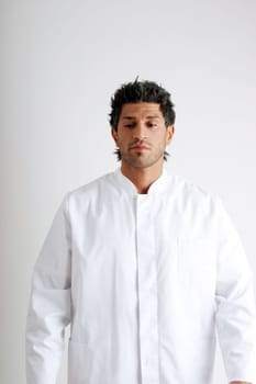 Man in a white coat
