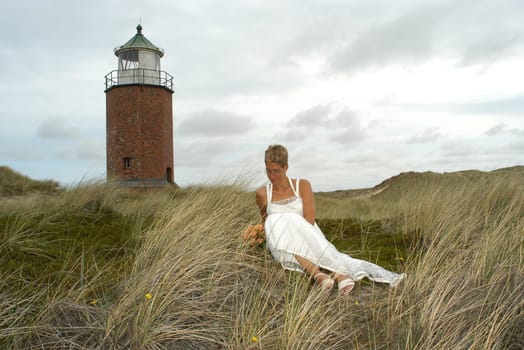 Bride in the dunes of Sylt,Germany