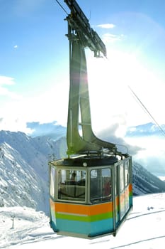 Gondola in the snow
