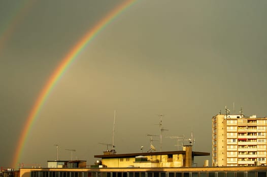 Rainbow over the city
