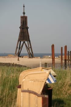 The Kugelbake,the landmark of Cuxhaven