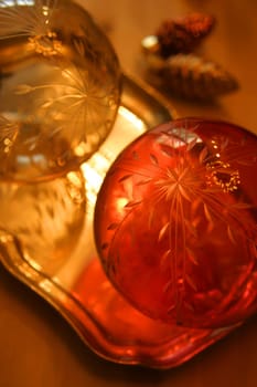 Glass baubles for Christmas