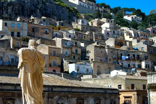 View of the old town of Modica,Italy