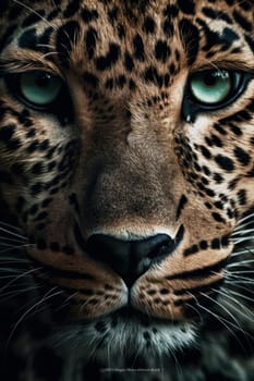 A breathtaking photograph of a leopard's striking blue eyes, a true work of art that celebrates the beauty of wildlife. AI Generative