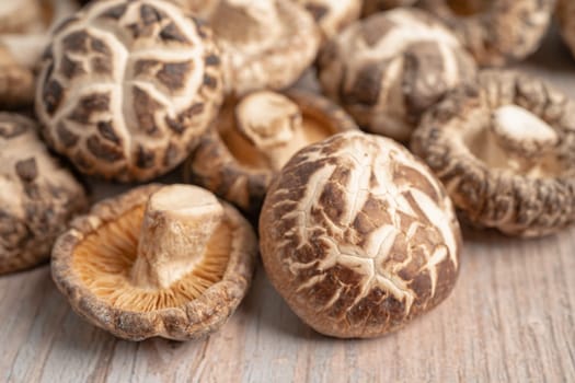 Dried shiitake mushroom isolated on white background with clipping path, healthy food.