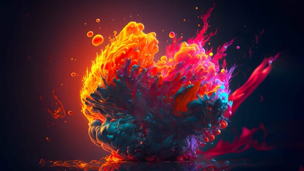 abstract colorful explosion on black background, neural network generated art. Digitally generated image. Not based on any actual person, scene or pattern.