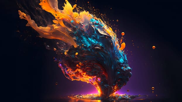 abstract colorful explosion on black background, neural network generated art. Digitally generated image. Not based on any actual person, scene or pattern.
