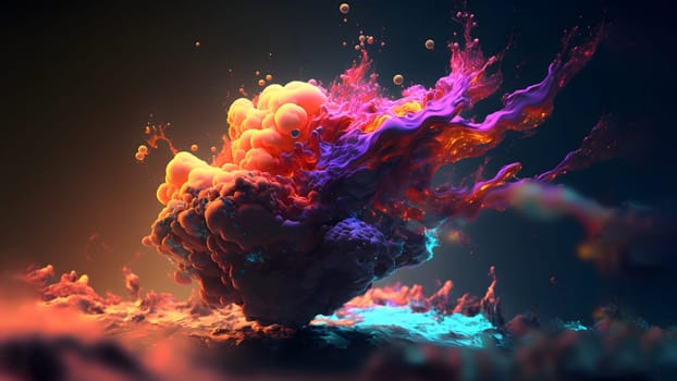 abstract colorful explosion on black background, neural network generated art. Digitally generated image. Not based on any actual person, scene or pattern.