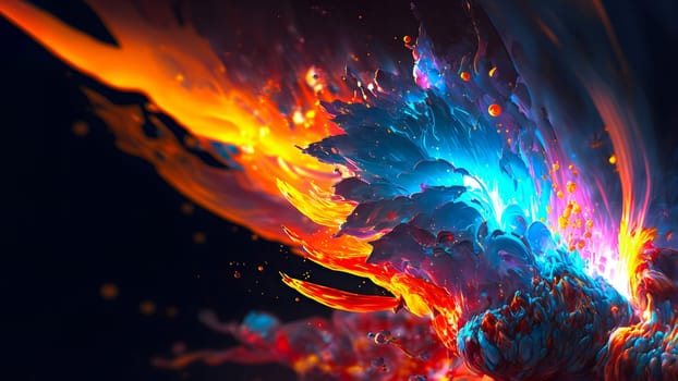 abstract colorful explosion on black background, neural network generated art. Digitally generated image. Not based on any actual person, scene or pattern.