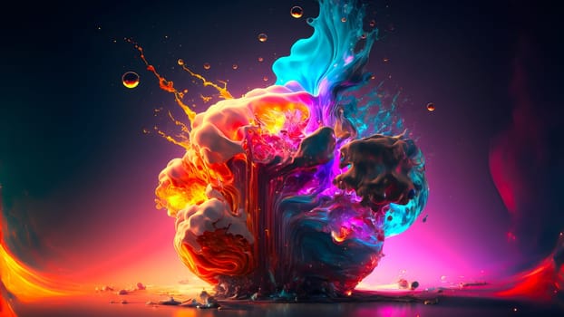 abstract colorful explosion on black background, neural network generated art. Digitally generated image. Not based on any actual person, scene or pattern.