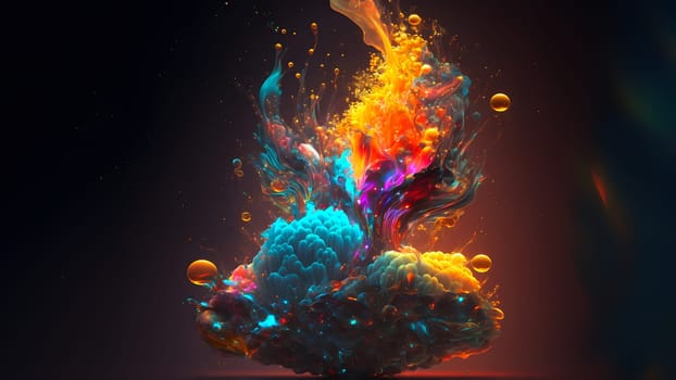abstract colorful explosion on black background, neural network generated art. Digitally generated image. Not based on any actual person, scene or pattern.