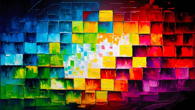 modern abstract knife oil painting, beautiful colourful geometric pattern and wallpaper, neural network generated art. Digitally generated image. Not based on any actual person, scene or pattern.