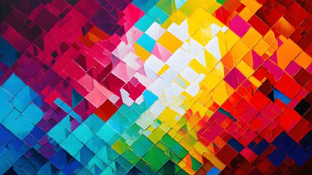 modern abstract knife oil painting, beautiful colourful geometric pattern and wallpaper, neural network generated art. Digitally generated image. Not based on any actual person, scene or pattern.