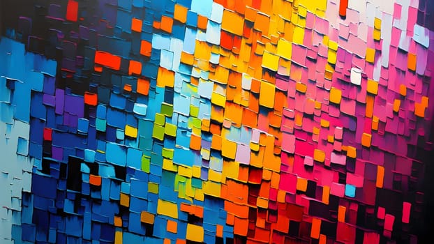 modern abstract palette knife oil painting, colourful geometric pattern and wallpaper, neural network generated art. Digitally generated image. Not based on any actual person, scene or pattern.