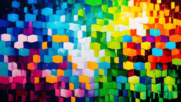 modern abstract palette knife oil painting, colourful geometric pattern and wallpaper, neural network generated art. Digitally generated image. Not based on any actual person, scene or pattern.