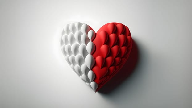 minimalistic valentines day background with heart symbol, neural network generated art. Digitally generated image. Not based on any actual person, scene or pattern.