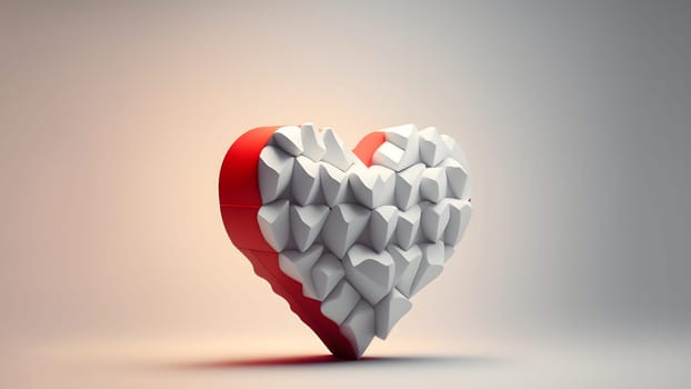 minimalistic valentines day background with heart symbol, neural network generated art. Digitally generated image. Not based on any actual person, scene or pattern.
