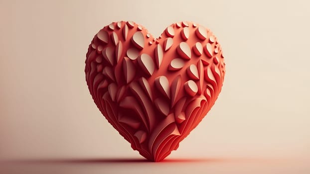 minimalistic valentines day background with heart symbol, neural network generated art. Digitally generated image. Not based on any actual person, scene or pattern.