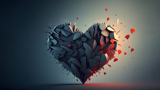 minimalistic valentines day background with heart symbol, neural network generated art. Digitally generated image. Not based on any actual person, scene or pattern.