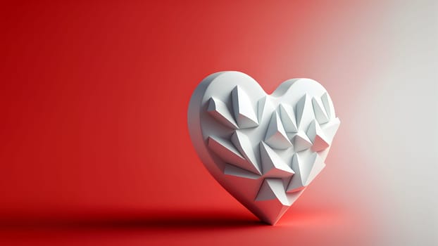 minimalistic valentines day background with heart symbol, neural network generated art. Digitally generated image. Not based on any actual person, scene or pattern.