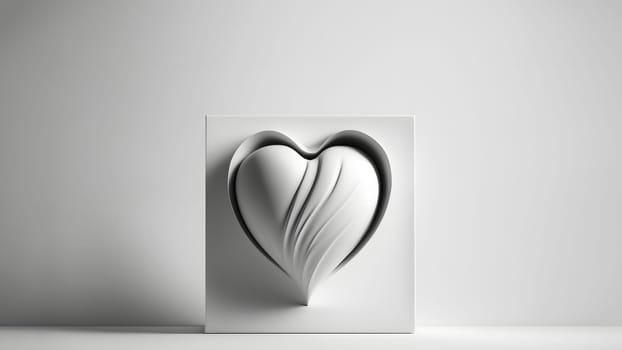 minimalistic valentines day background with heart symbol, neural network generated art. Digitally generated image. Not based on any actual person, scene or pattern.