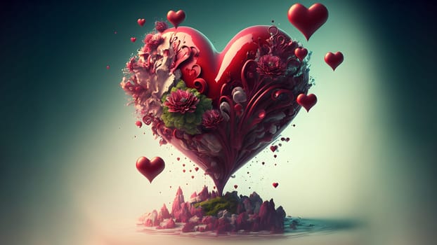 minimalistic valentines day heart symbol, neural network generated art. Digitally generated image. Not based on any actual person, scene or pattern.