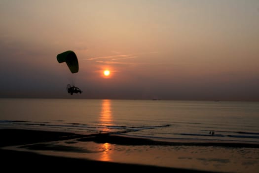 In the evening sky