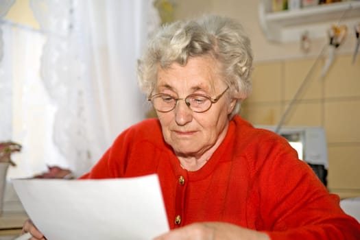 A pensioner reading