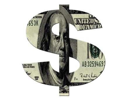Dollar sign with $100 in the background