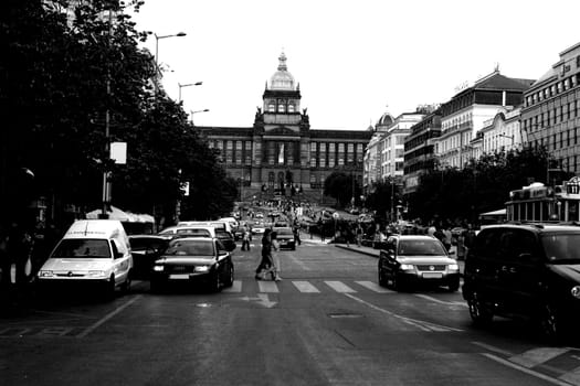 In the background you can see the Prague Museum.
