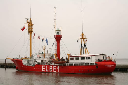 The lightship Elbe 1 in the harbour of Cuxhafen