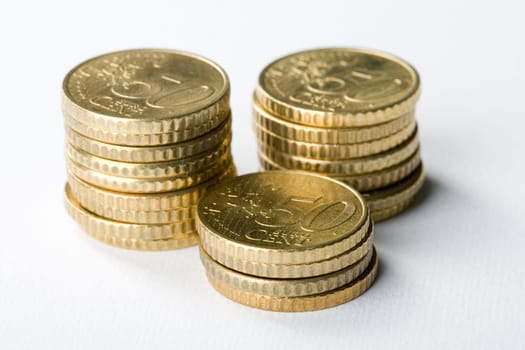 Coin stack (50 euro cents)