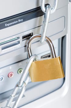 PC with lock and chain