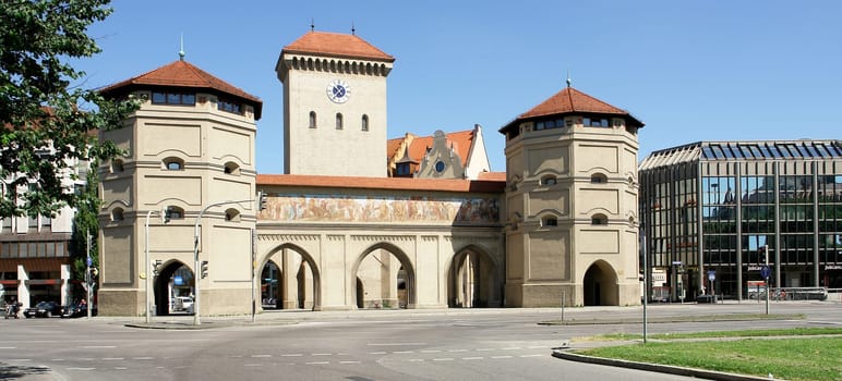 medieval city gate,today with a café and a small museum - I have now straightened the picture...