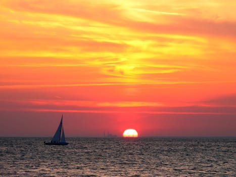 "If the sun is red in the evening,the sailor knows no need."" Or: ""Abendrot Schönwetterbot"" maritime weather wisdom!"