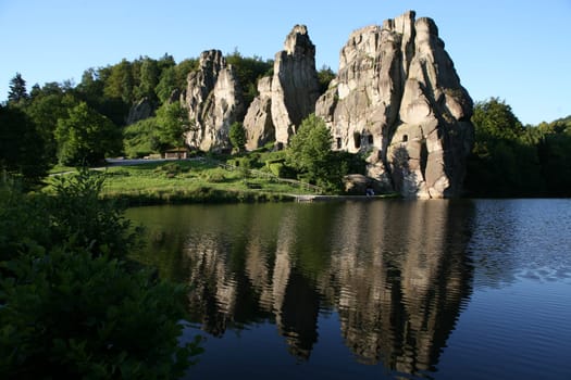 The imposing rocks of the Externsteine in Lipperland