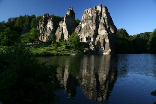 The imposing rocks of the Externsteine in Lipperland