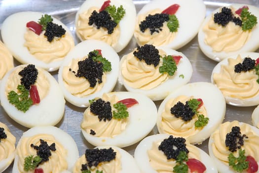 Egg with caviar