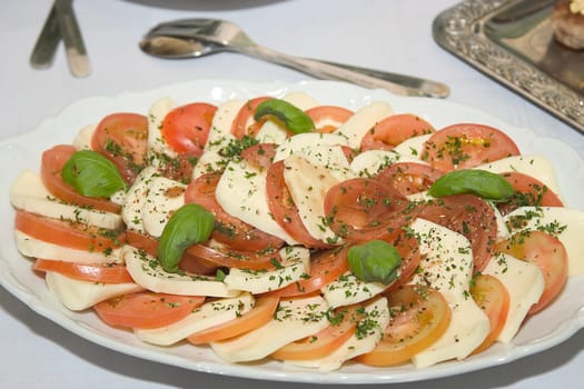 Mozzarella and tomato