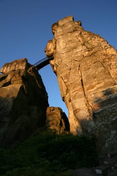 The imposing rocks of the Externsteine in Lipperland