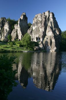 The imposing rocks of the Externsteine in Lipperland