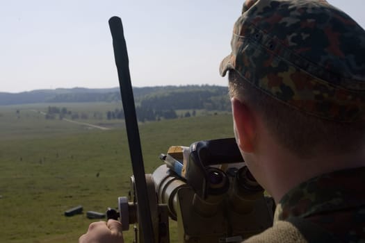 Observing soldier
