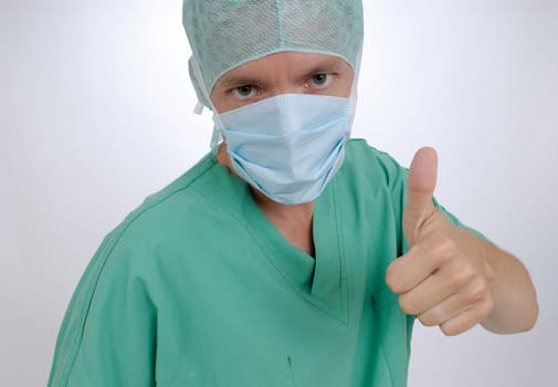 Doctor gives thumbs up