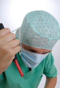 Doctor with compressed air nozzle