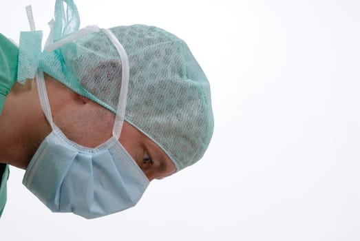 Doctor working on the patient