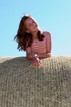 On the hay bale