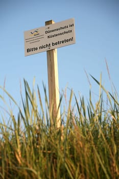 Sign on a dike near Cuxhaven